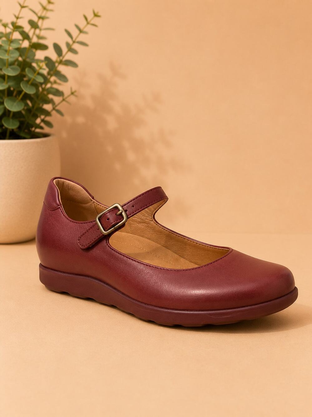 USED Dansko WOMEN Marcella  Red Burnished Mary Jane 7.5-8 M / 38 EU